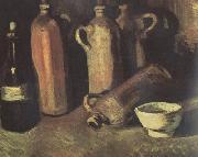 Vincent Van Gogh Still Life with Four Stone Bottles,Flask and White Cup (nn04) Spain oil painting artist